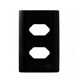 Placa p/ 2 Tomadas 4x2 - Novara Preto Brilhante